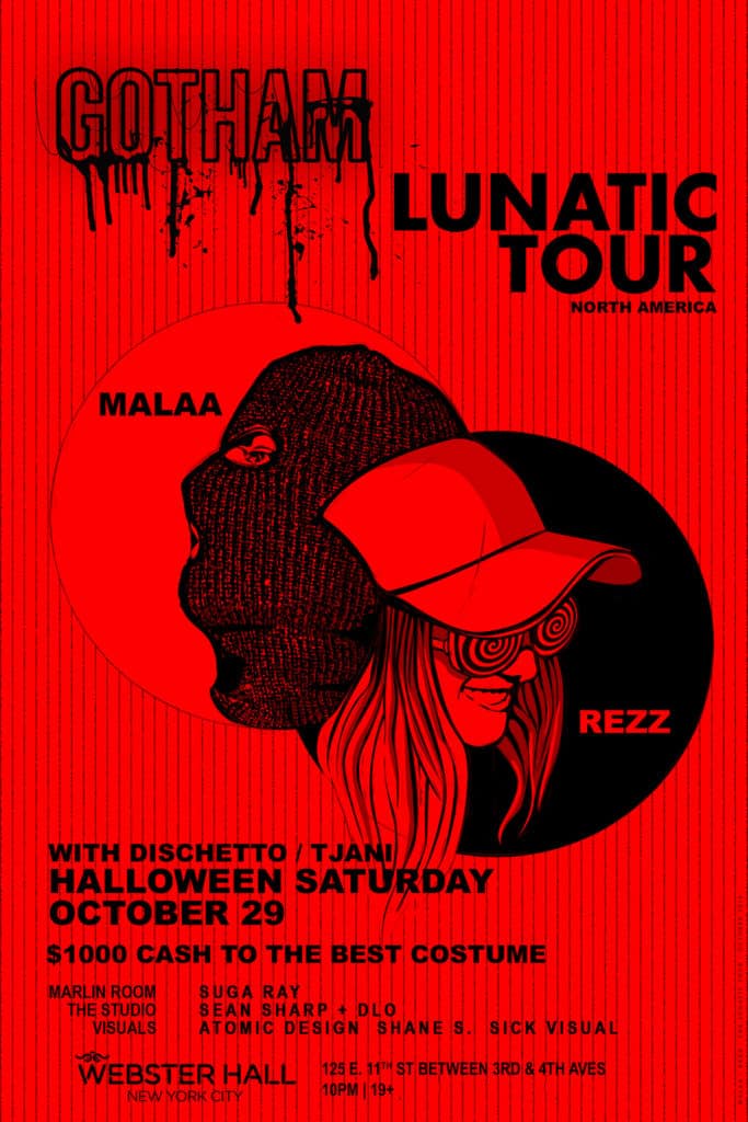 halloween weekend party at webster hall, gotham w/ malaa and rezz