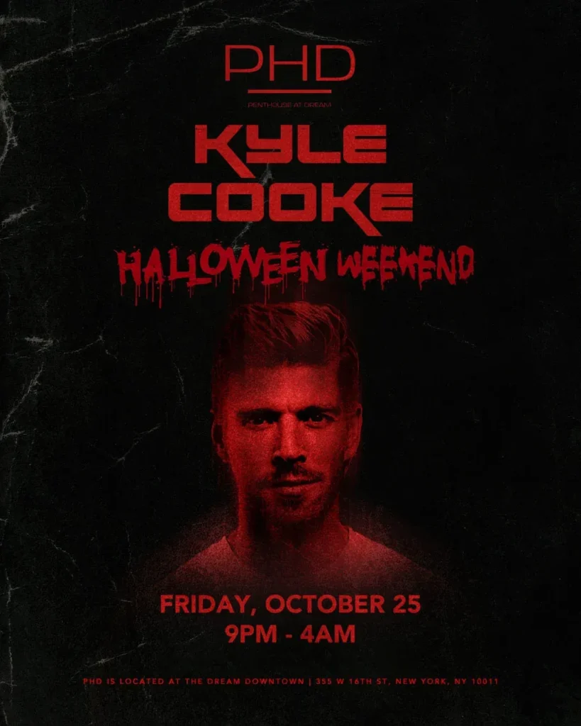 kyle cooke halloween party at phd rooftop dream downtown