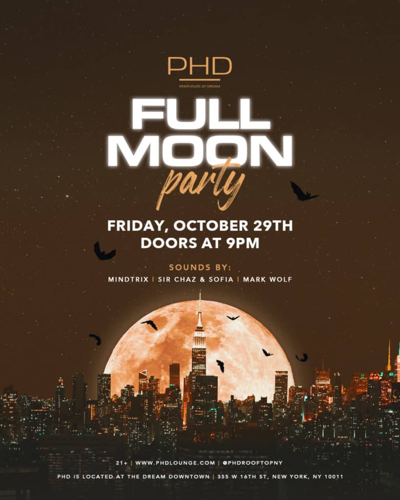 2021 halloween friday at phd rooftop inside dream downtown