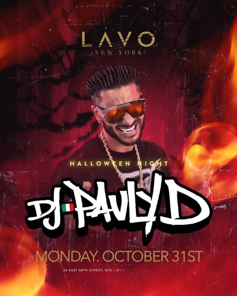 pauly d at lavo nyc on halloween night
