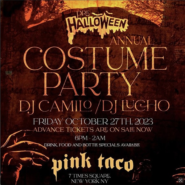 halloween party at pink taco w/ dj camilo
